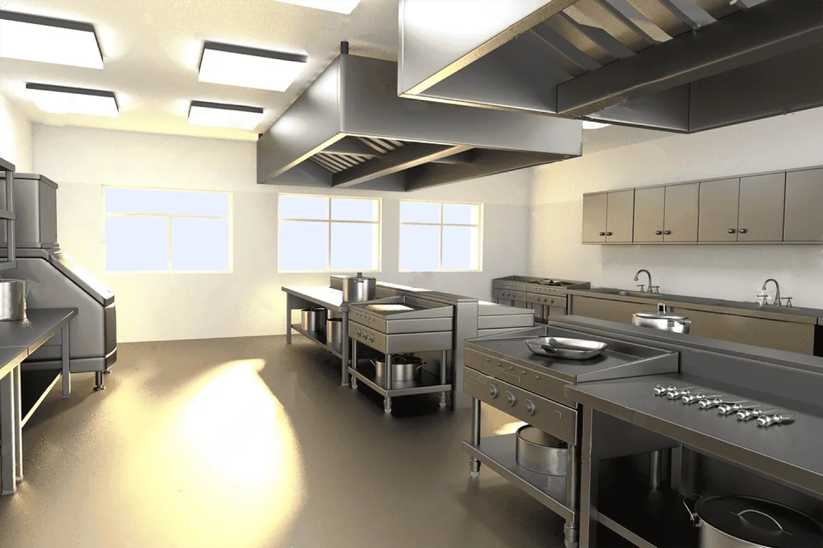Campana extractora en una cocina doméstica, equipo típico del servicio de reparación